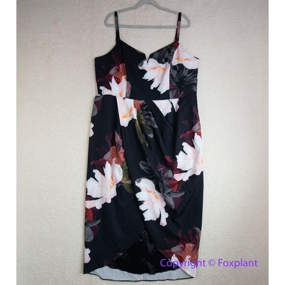New! City Chic Pixel Floral Print Sleeveless Dress, size 20 - Picture 2 of 16